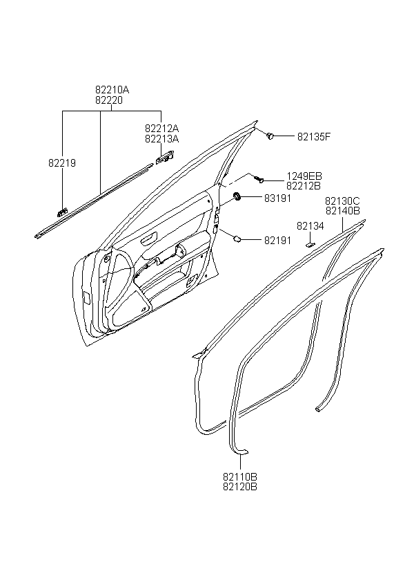 door怎么画,door简笔画 lh, span>821103k000qd, main group: trim, diagram: front door