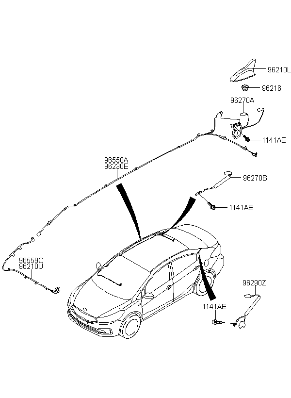 现代起亚,antenna assy-combination,96210b5000abp-宜配网-专业汽配