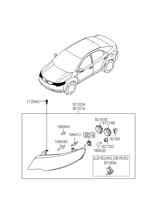 holder assy-front t/sig lamp span>921613k00