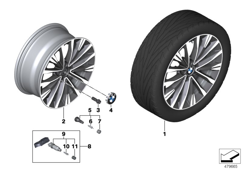 main group 车轮及轮胎 diagram bmw 轻金属车轮 多条轮辐 547