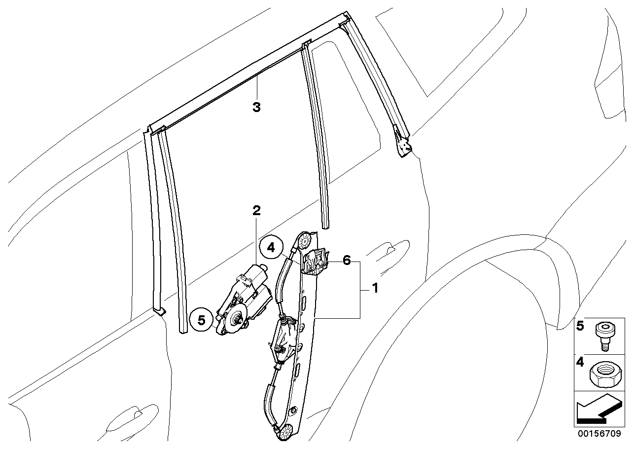 车窗升降机 无电动机 右后,51353448252