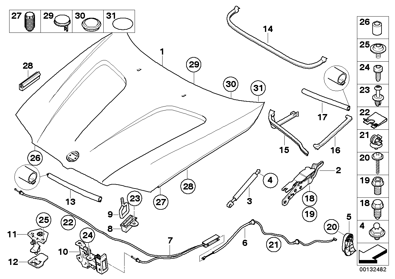 铰链 车前盖 左,41613452843