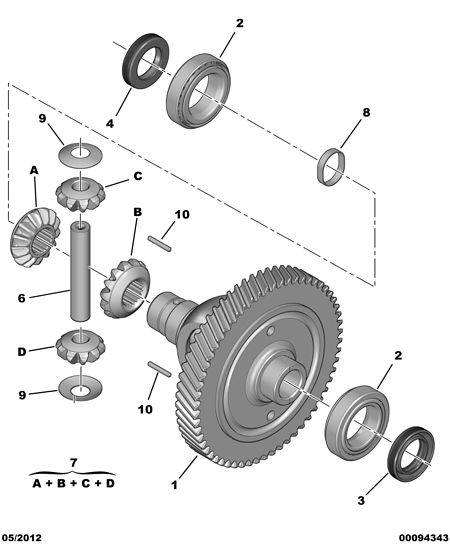 差速器盒,  span>3118 h7, main group: 变速箱总成, diagram: 变速箱