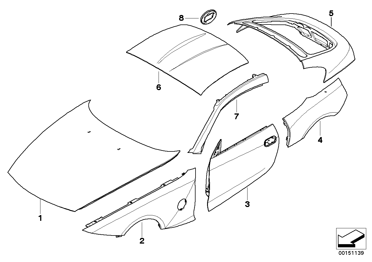 location of picture main group 毛坯车身 diagram 车身外蒙皮